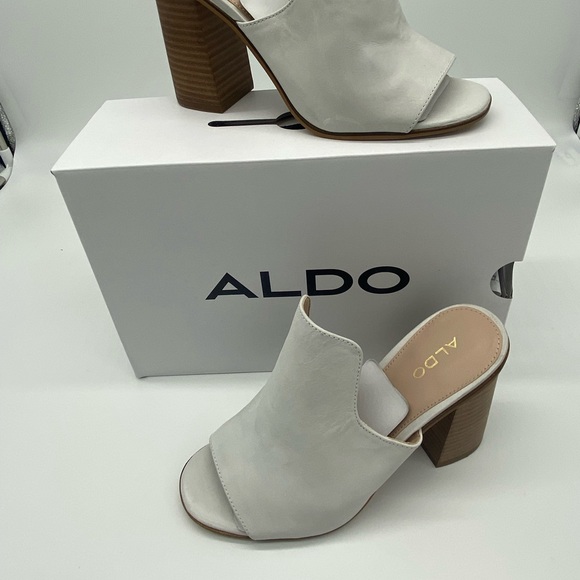 Aldo Legossa Leather Block Heel Mules - Picture 9 of 11